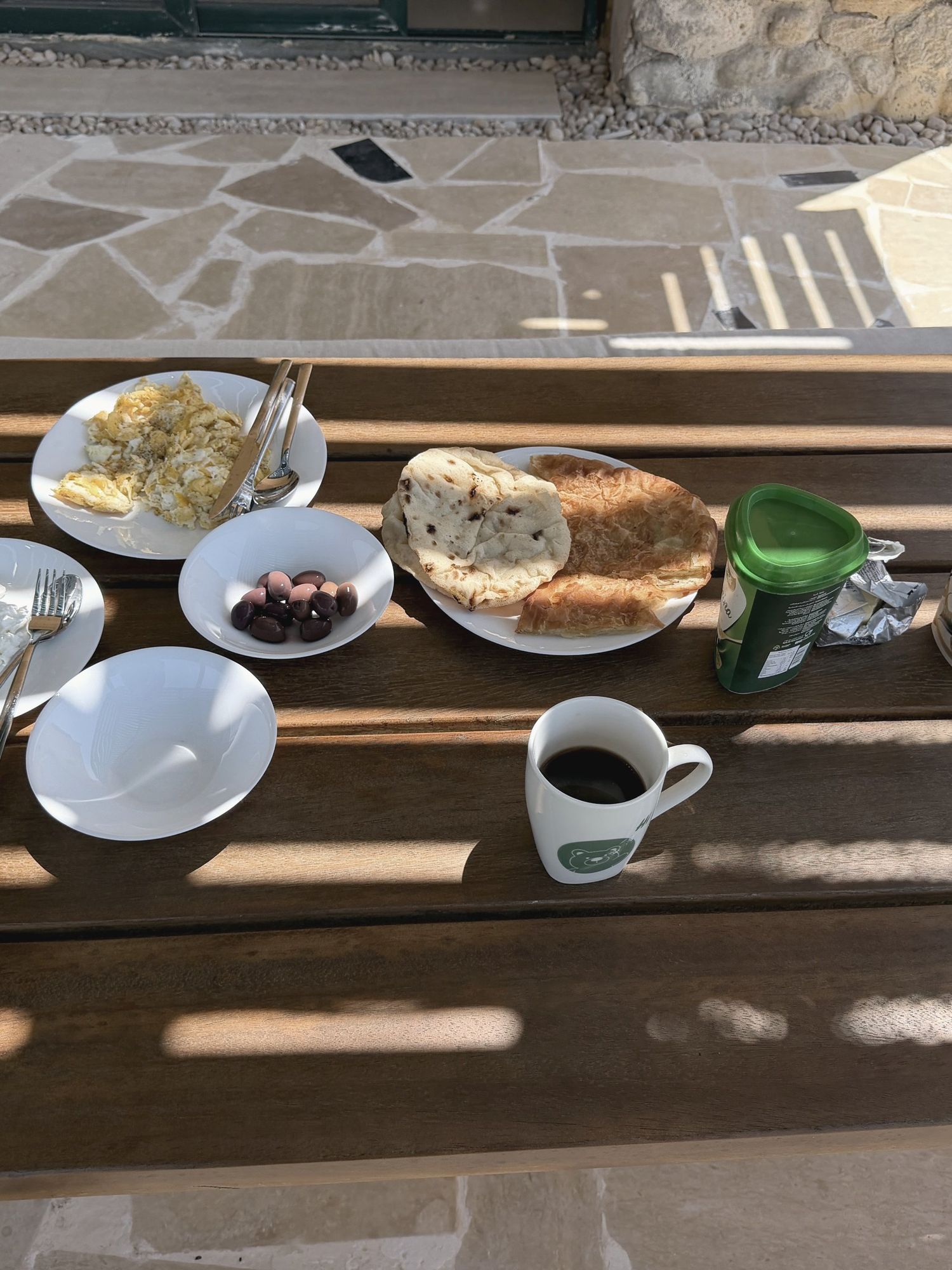 Breakfast on the outdoor table