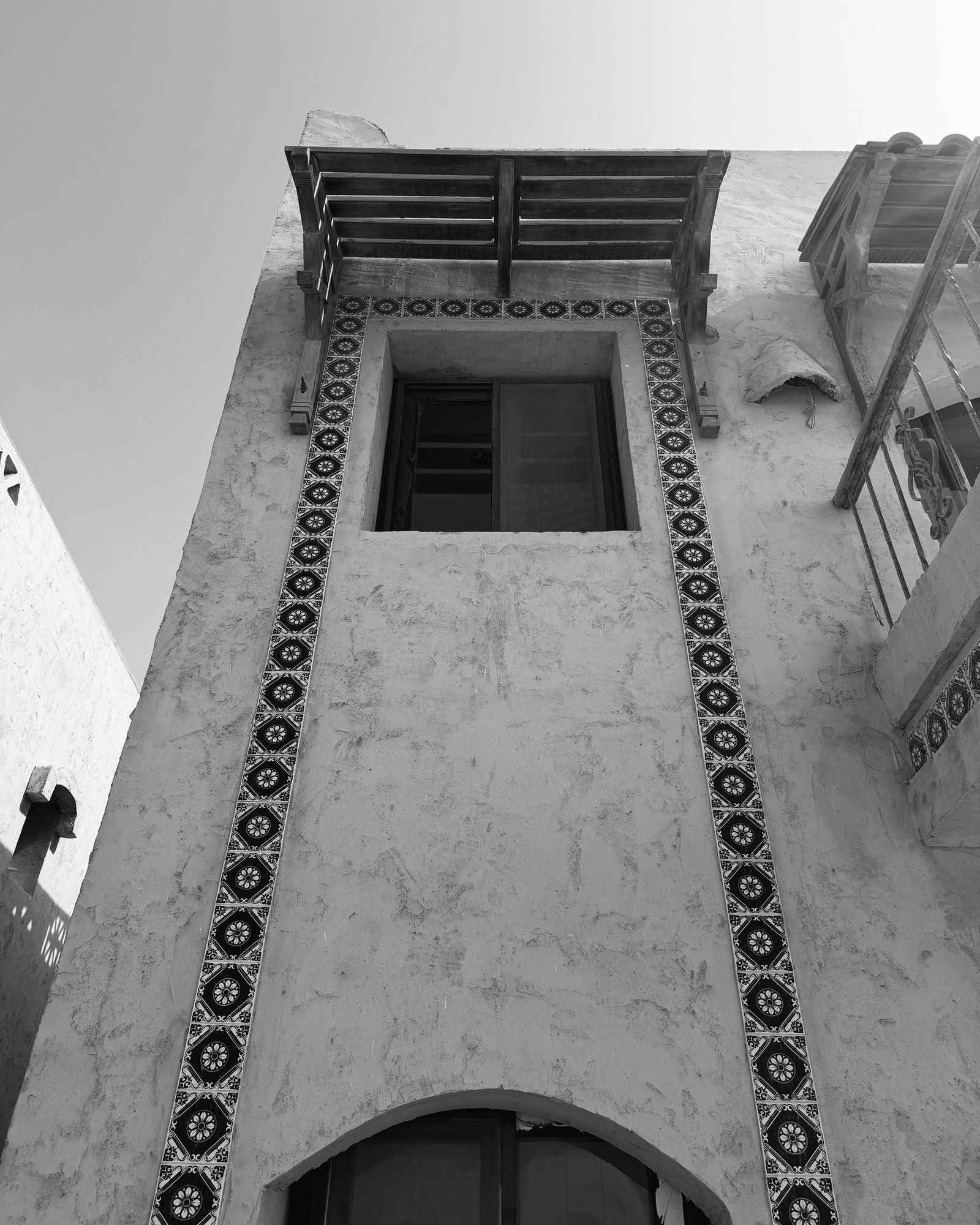 Tile border around a window