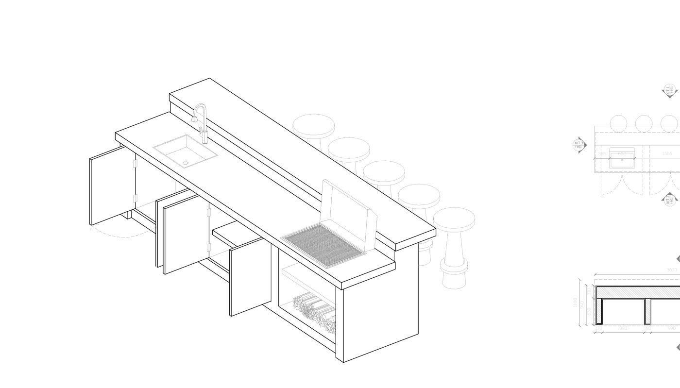 Drawing: Outdoor kitchen