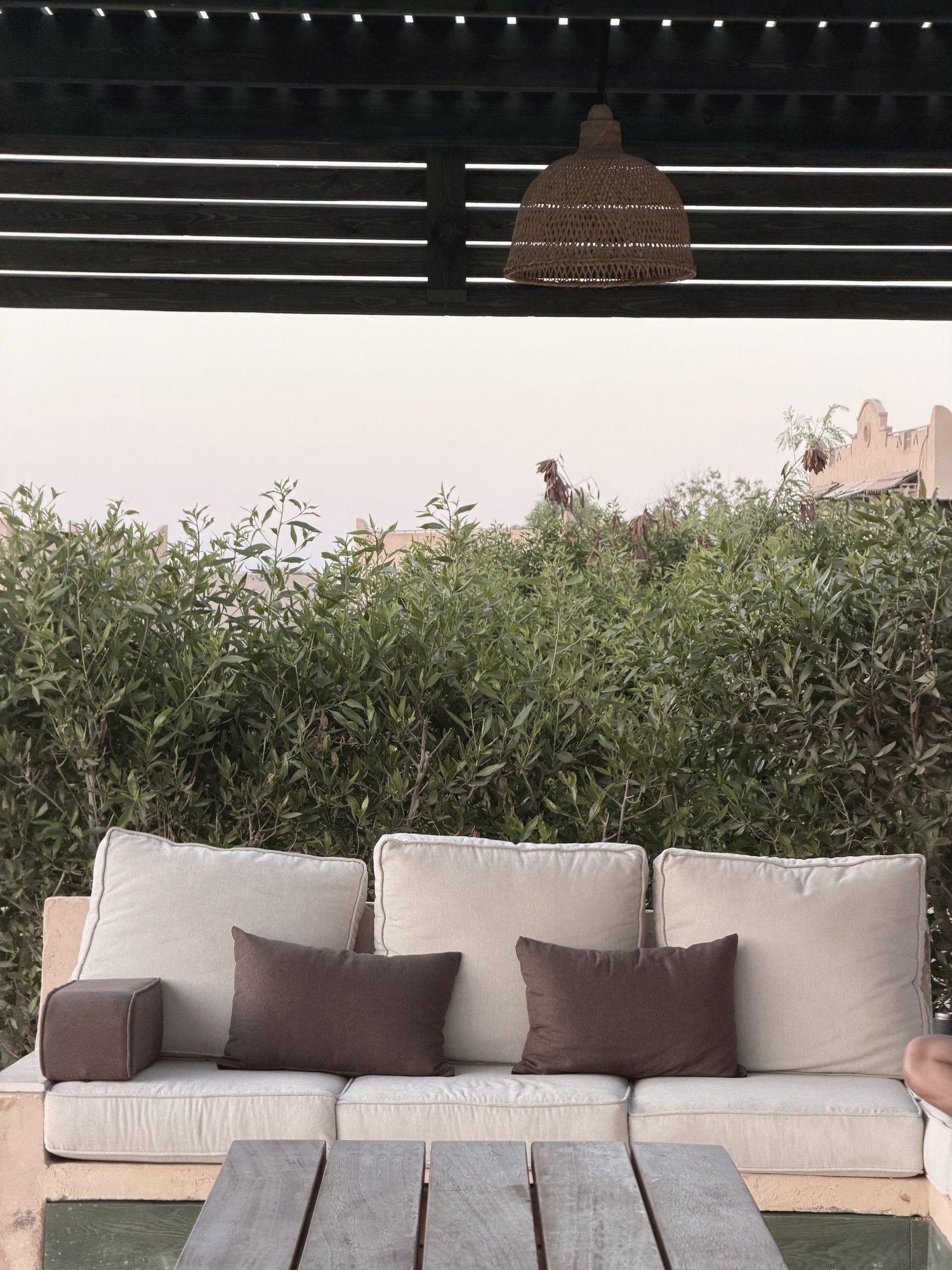 The outdoor sofa as built